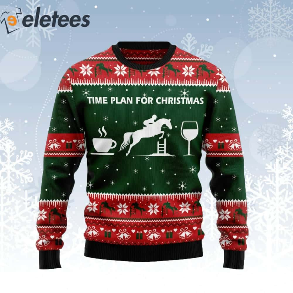 Schedule for Festive Jumping Horse Comical Holiday Sweater 1